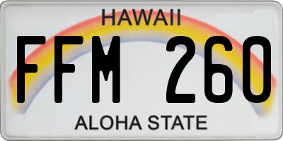 HI license plate FFM260