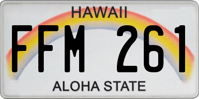 HI license plate FFM261