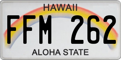 HI license plate FFM262