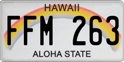 HI license plate FFM263