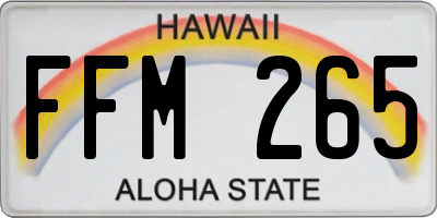 HI license plate FFM265
