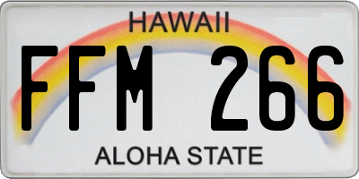 HI license plate FFM266
