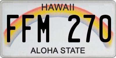 HI license plate FFM270
