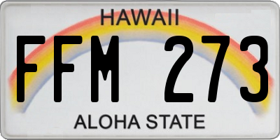 HI license plate FFM273