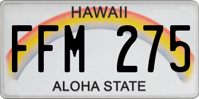 HI license plate FFM275