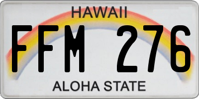 HI license plate FFM276