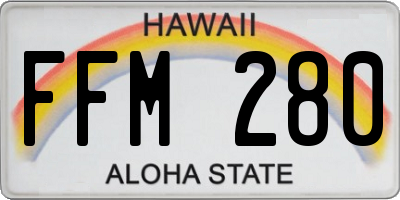 HI license plate FFM280