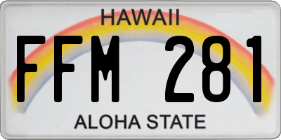 HI license plate FFM281
