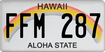 HI license plate FFM287