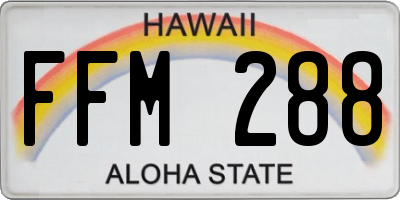 HI license plate FFM288