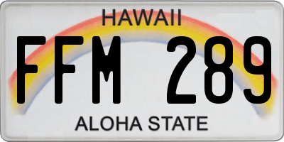 HI license plate FFM289