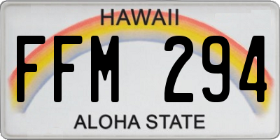 HI license plate FFM294