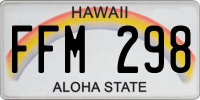 HI license plate FFM298