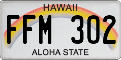 HI license plate FFM302