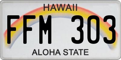 HI license plate FFM303