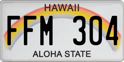 HI license plate FFM304