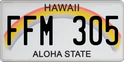 HI license plate FFM305