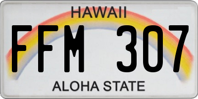 HI license plate FFM307
