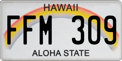 HI license plate FFM309