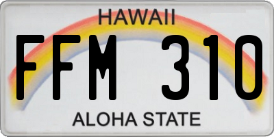 HI license plate FFM310