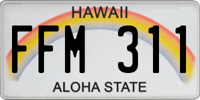 HI license plate FFM311