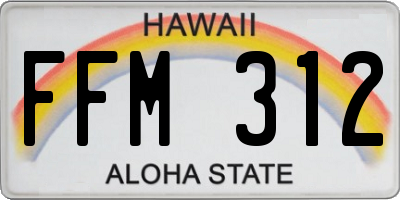 HI license plate FFM312