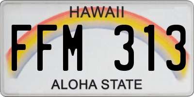 HI license plate FFM313