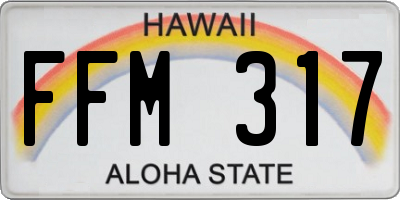 HI license plate FFM317