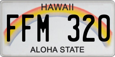 HI license plate FFM320