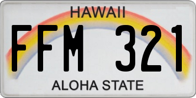 HI license plate FFM321