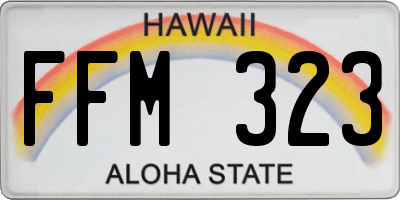 HI license plate FFM323