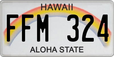 HI license plate FFM324