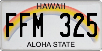 HI license plate FFM325