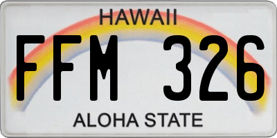 HI license plate FFM326