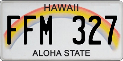 HI license plate FFM327