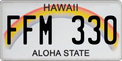 HI license plate FFM330