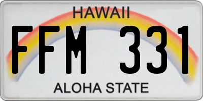 HI license plate FFM331