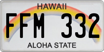 HI license plate FFM332