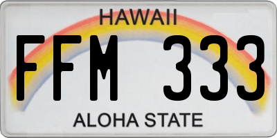 HI license plate FFM333