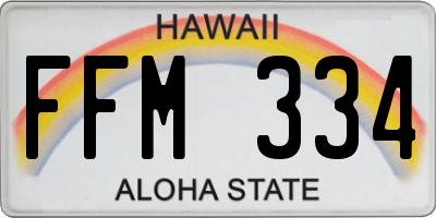 HI license plate FFM334