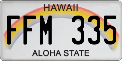 HI license plate FFM335