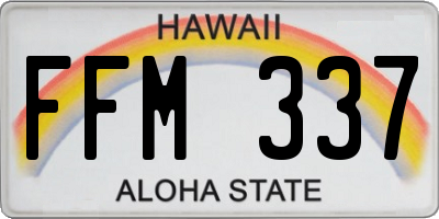 HI license plate FFM337