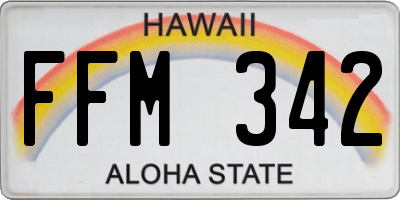 HI license plate FFM342