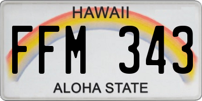 HI license plate FFM343