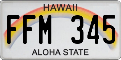 HI license plate FFM345