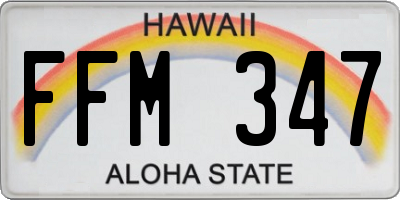 HI license plate FFM347