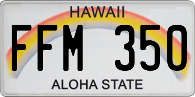 HI license plate FFM350