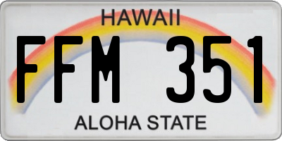 HI license plate FFM351