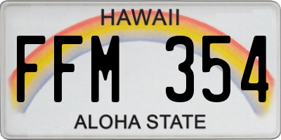 HI license plate FFM354