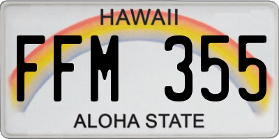 HI license plate FFM355